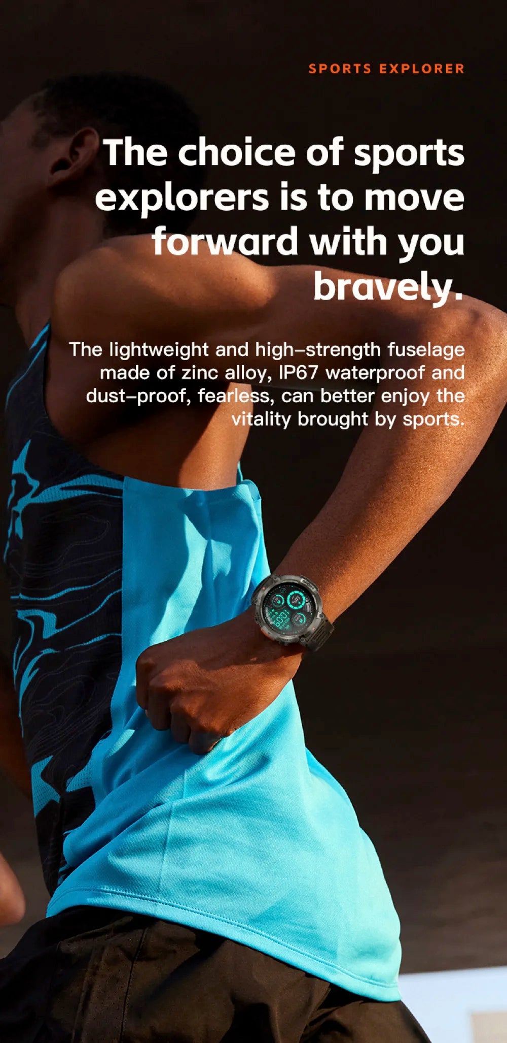 2024 Outdoor Sport Smartwatch Men Flashlight Heart Rate Fitness Bracelet Bluetooth Call Whatsapp Notification Waterproof Watch