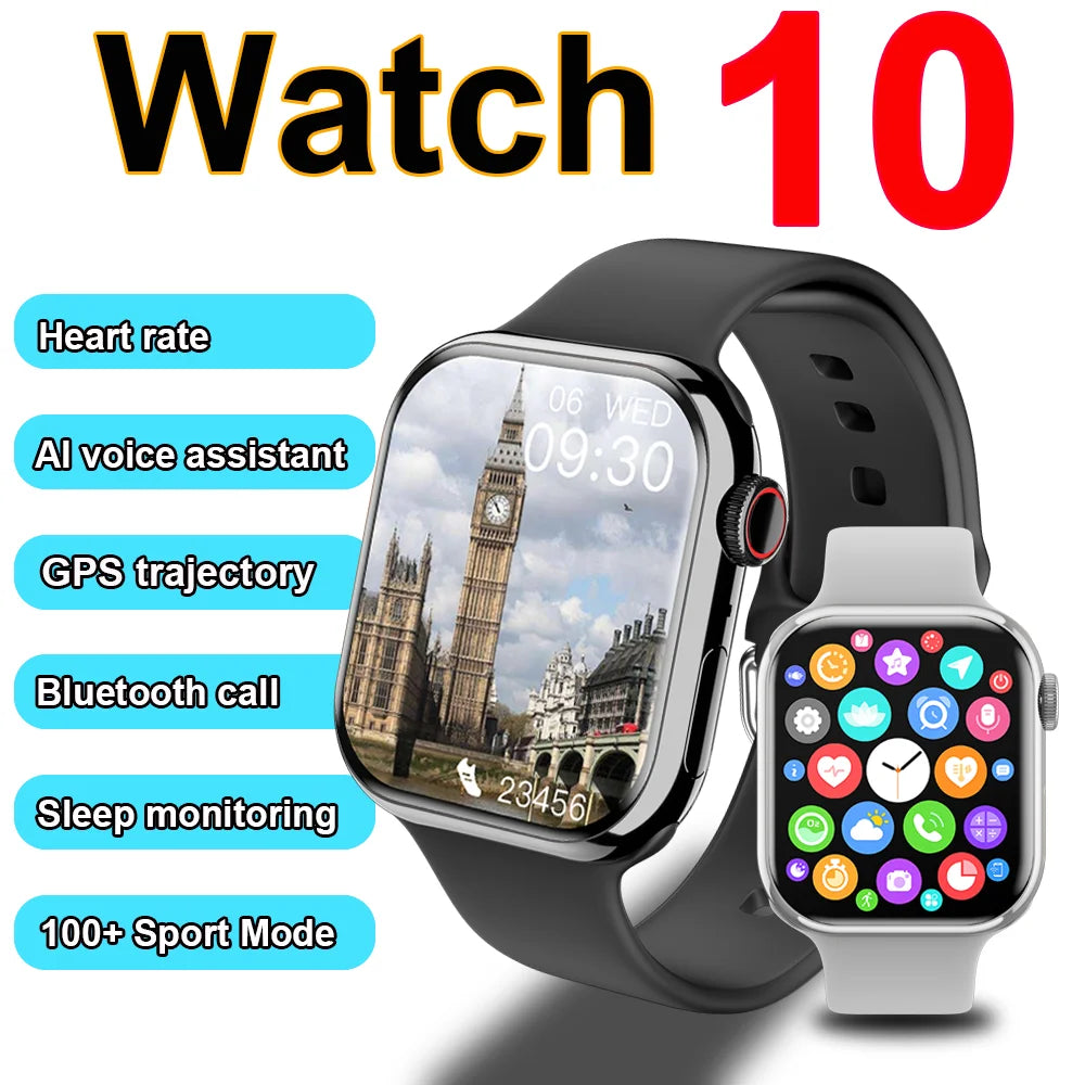 2024 New Watch 10 Smart Watch Fitness Men's Always Display Body Temperature NFC Sport Series 10 Original Smartwatch For Apple