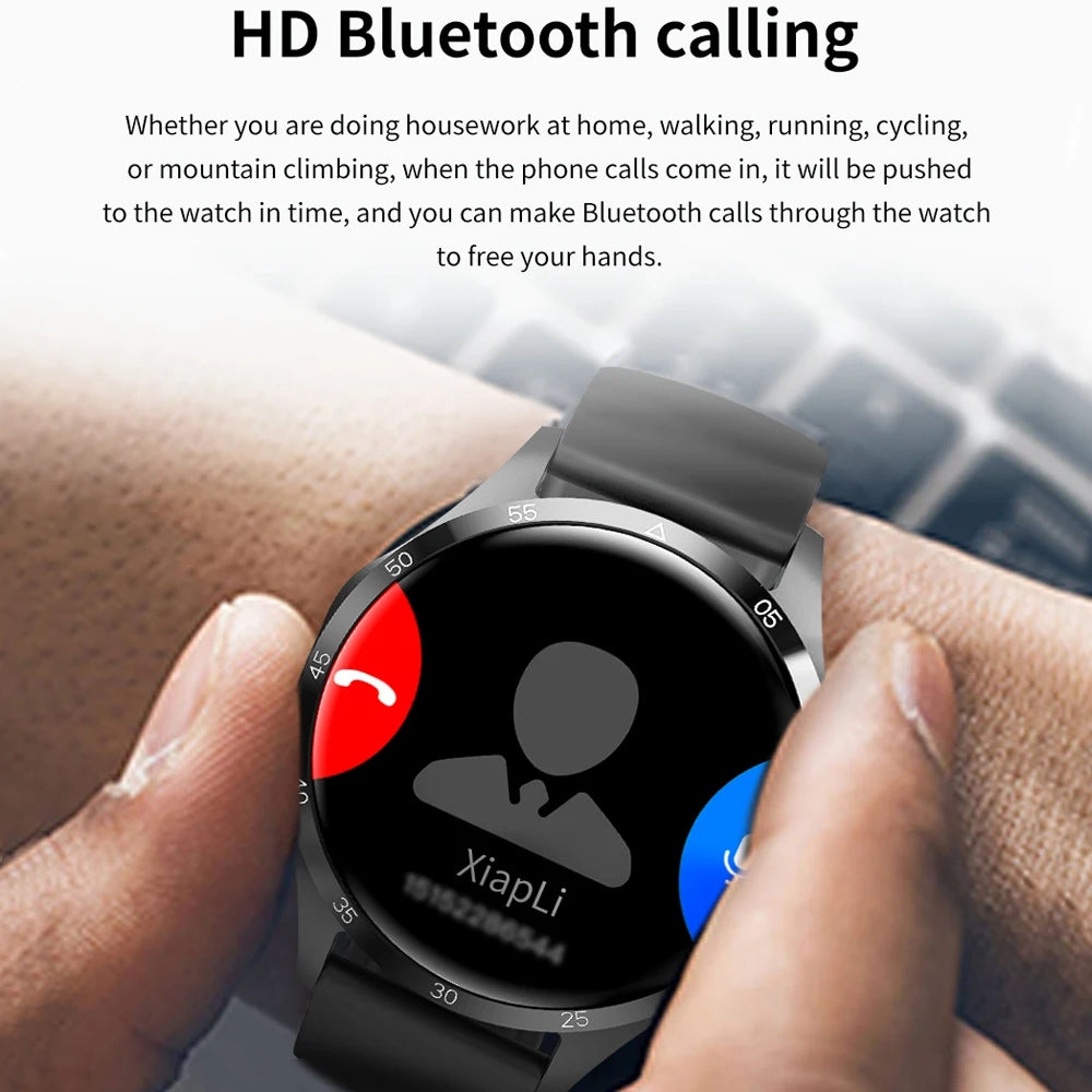 2024 New GPS Sports Smart Watch Men For Watch 4 Blood Sugar Monitoring Watches NFC HD Bluetooth Call Waterproof Smartwatch Man