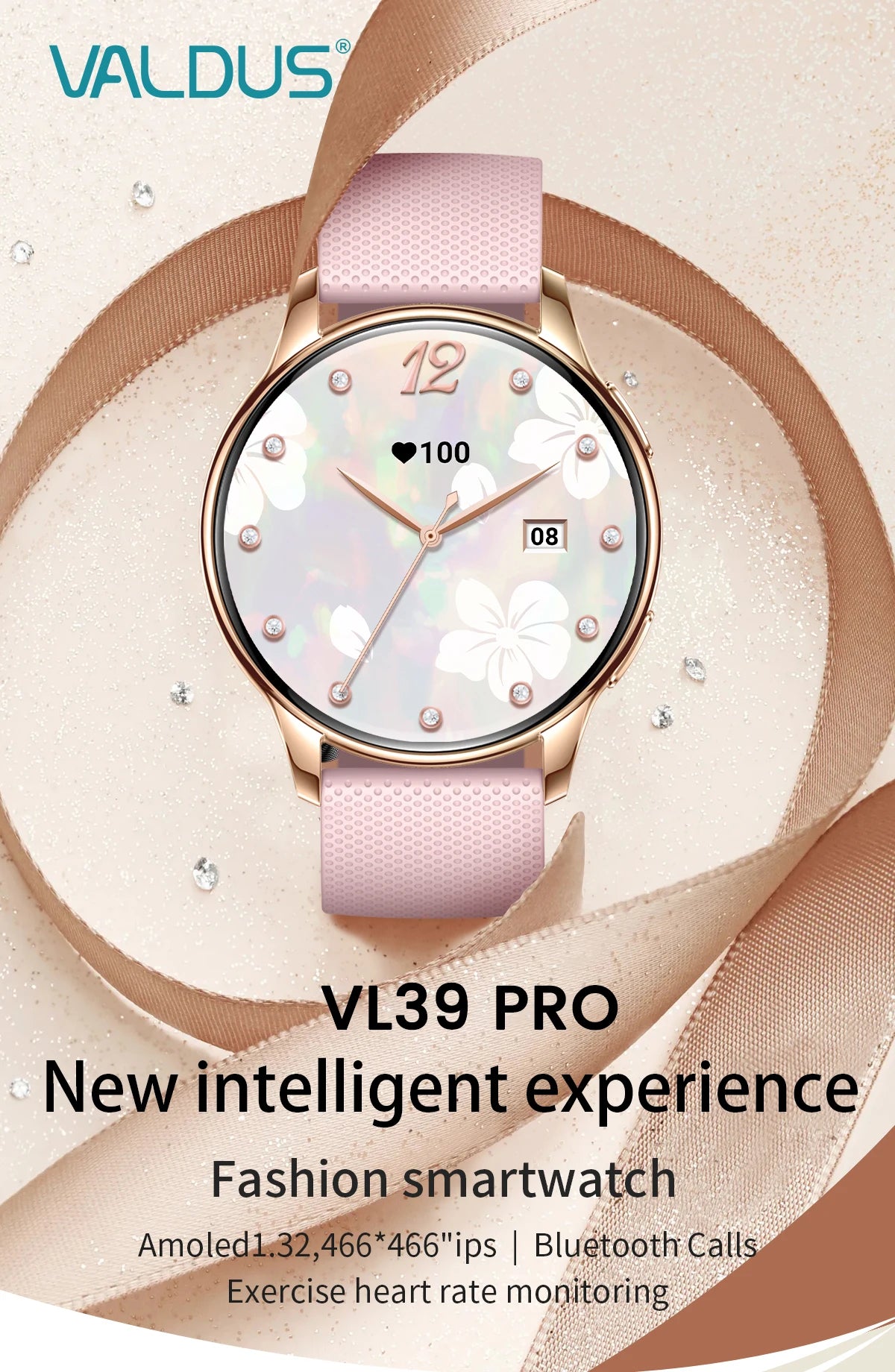 2024 New VL39 PRO Smartwatch Men Woman Bluetooth Call GPS Track Heart Rate Detection Sports Mode Password Lock AMOLED Smartwatch