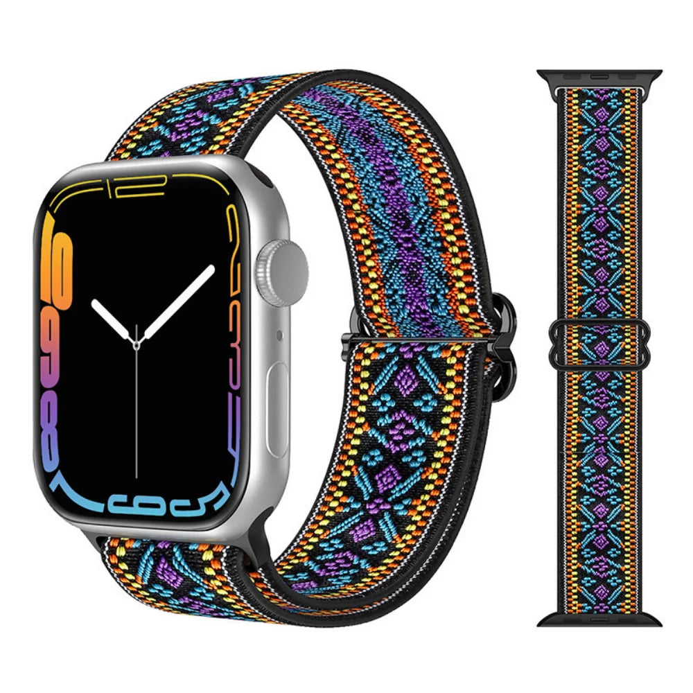 Nylon Loop Strap for Apple Watch Band 44mm 40mm 45mm 49mm 41mm 42mm 38mm 44 45 mm Bracelet iWatch Series Ultra 8 7 6 5 4 SE Band