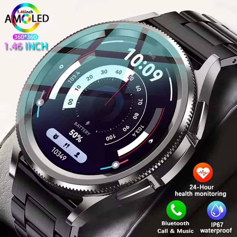 2024 New For Samsung Galaxy Watch 6 Classic Smart Watch Women Men Sports Fitness Health Waterproof Bluetooth Call Smartwatch