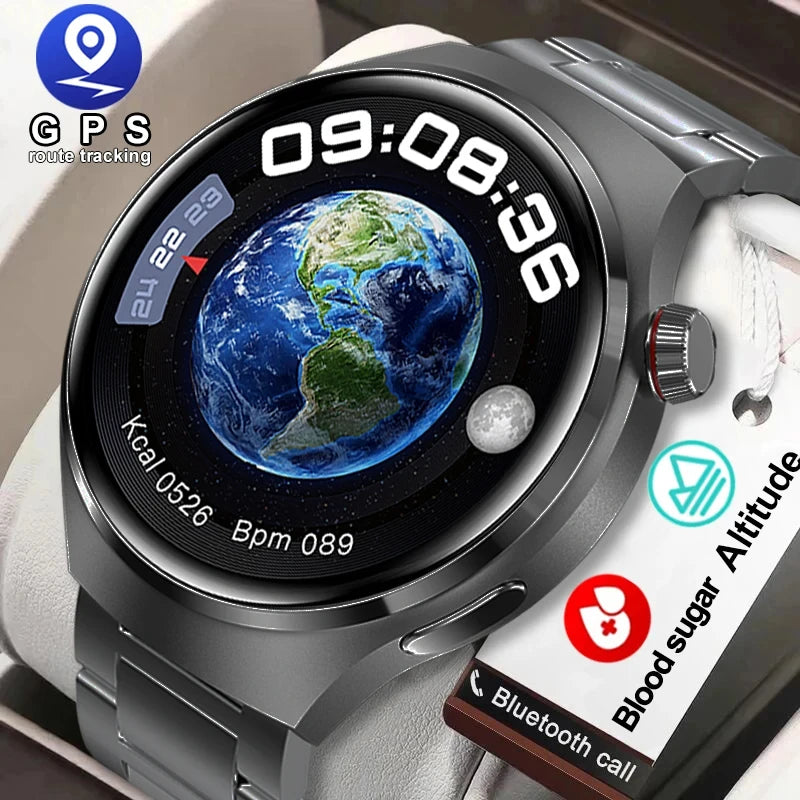 2024 Hello New men Smart Watch GT4 Pro 360 *360 HD AMOLED Heart Rate Bluetooth Call NFC Ip68 Waterproof Blood Glucose Smartwatch