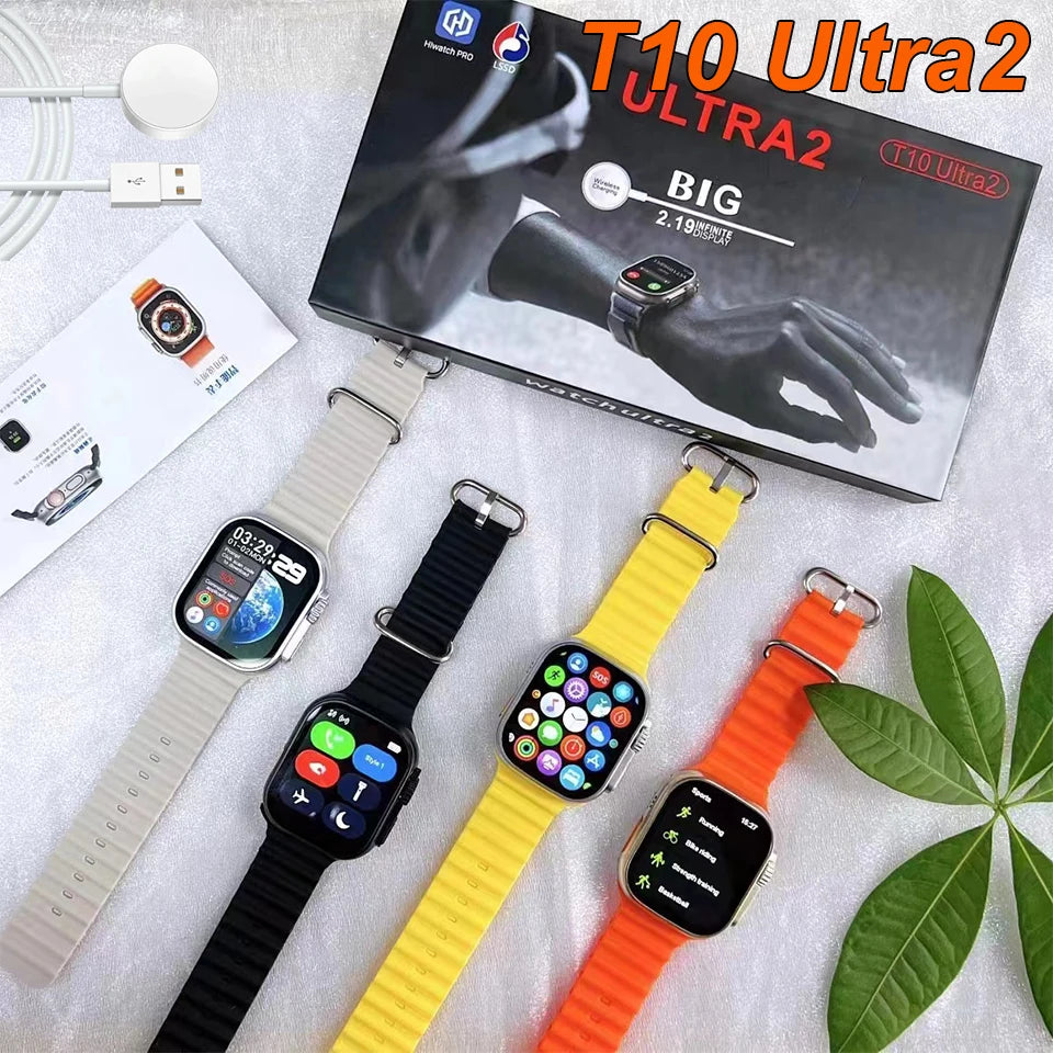 2024 T10 Ultra 2 Smart Watch Men 49mm Series 8 2.3"AMOLED Screen NFC Com pass Waterproof For Apple Watch lwO Ultra 8 Smartwatch