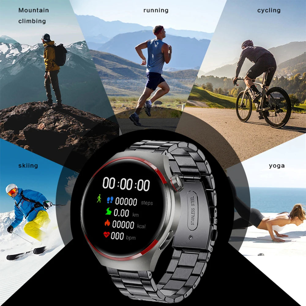 2024 New For HUAWEI Outdoor Sports Smart Watch Men AMOLED Screen NFC GPS Compass Heart rate Waterproof Bluetooth Call SmartWatch