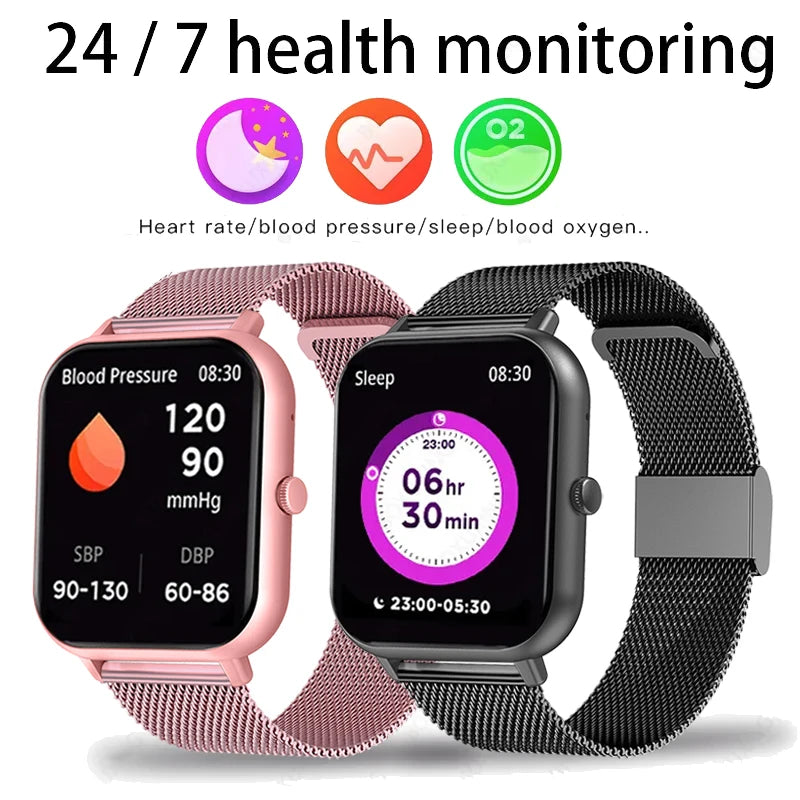 2024 New Smart Watch Men Women for Android IOS Heart Rate Blood Pressure Fitness Tracker Bluetooth Call Women Smartwatch Man