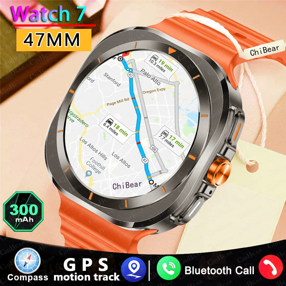 Outdoor GPS NFC Compass 47MM 1.46 Inch HD Screen Smart Watch Men Women GPS Sports Track Bluetooth Call Smart Watch Man 2024 New