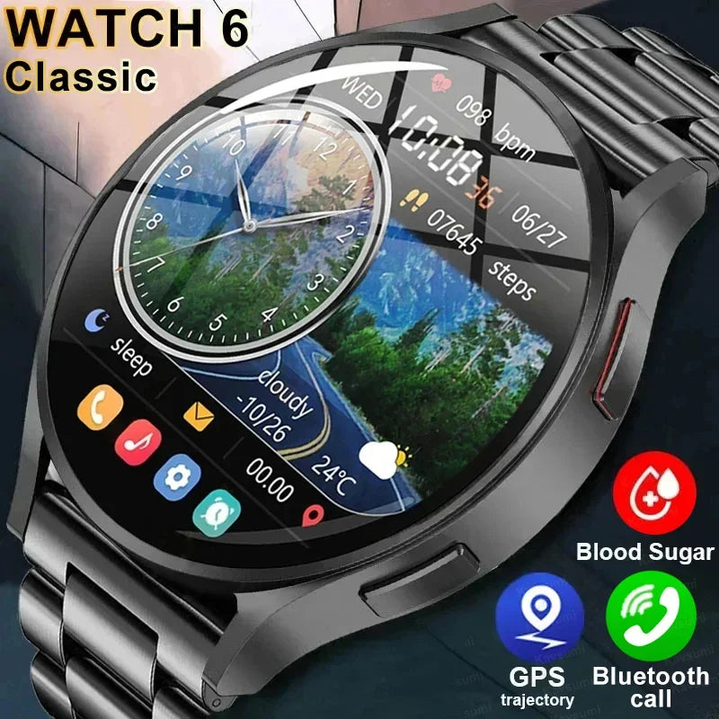 2024New GPS Tracker Sports Fitness Galxy Watch 6 Smart Watch Voice Assistant Bluetooth Call Men Women Smartwatch IP68 Waterproof