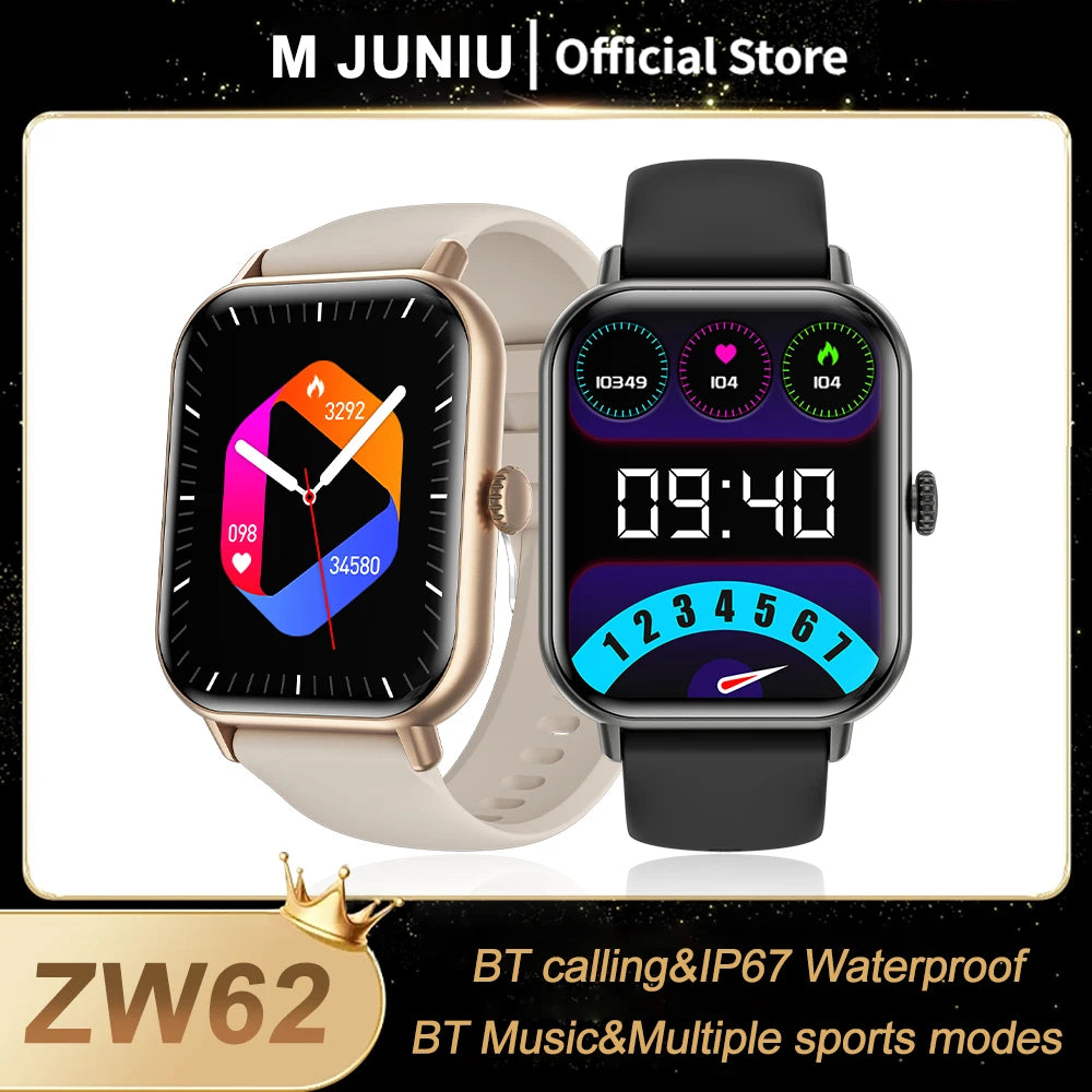 2.01 inch Bluetooth Call Smartwatch Men Support 100+ Sport Fitness Track 2024 New Women Rotary Keys Smart Watch