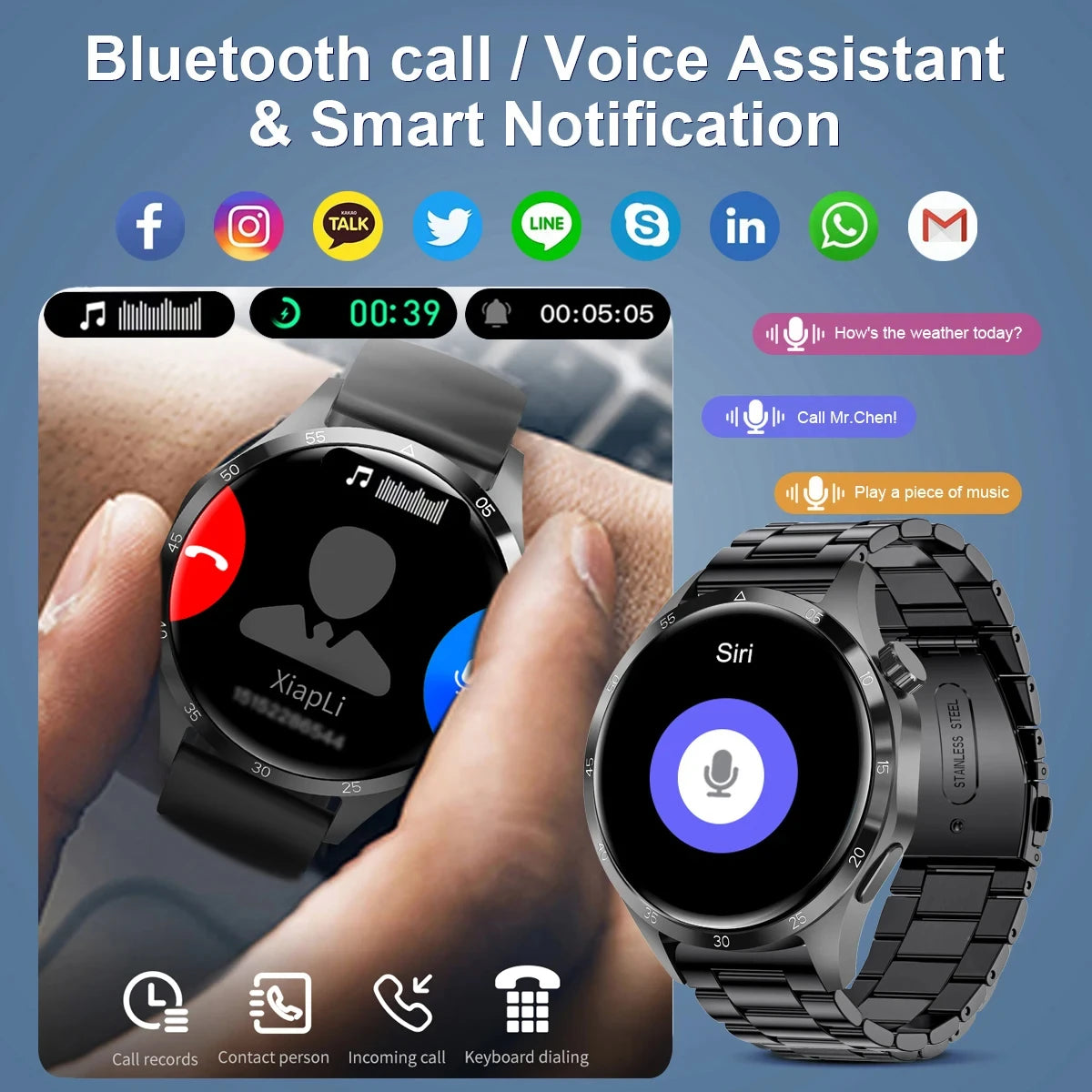 2024 New Smart Watch NFC GPS Tracker IP68 Bluetooth Call Smart Watch Men Women Heart rate Health Monitoring For HUAWEI Watch GT4