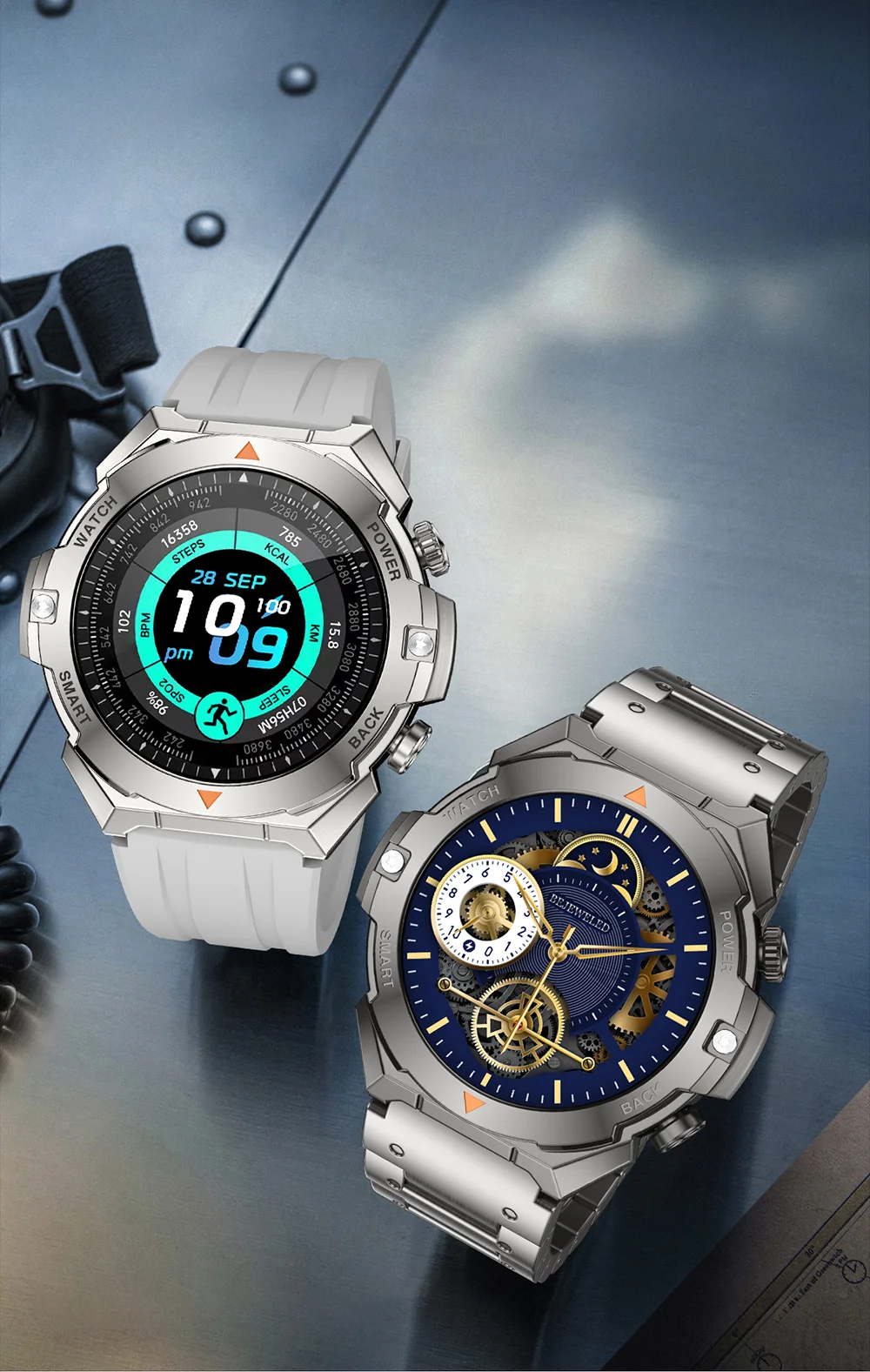 2024 New Military Smart Watch Men 3ATM Waterproof Sports Watches Bluetooth Call AMOLED Always On Display Smartwatch For Xiaomi