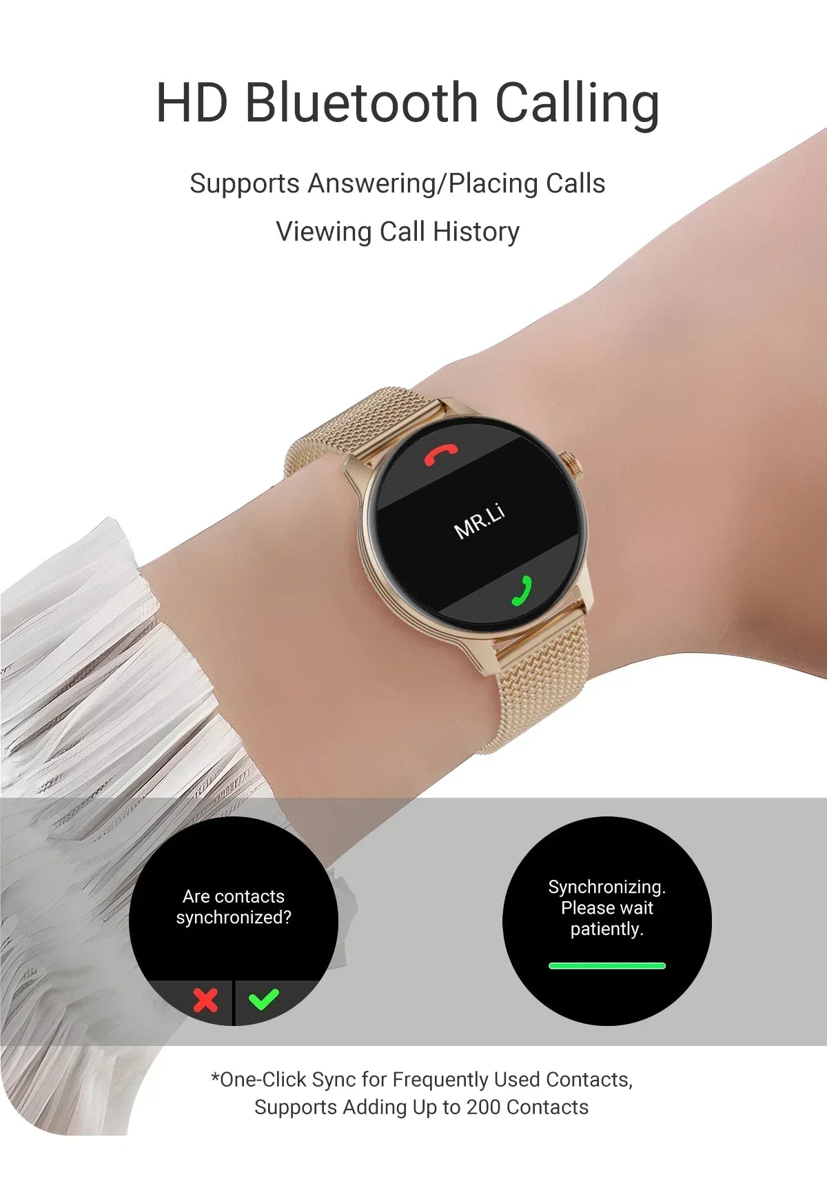 Zordai OD9 New Ultra Thin Smart Watch Women 1.19" AMOLED 390*390 HD Display Show Time Bluetooth Call Reminder Smartwatch Ladies