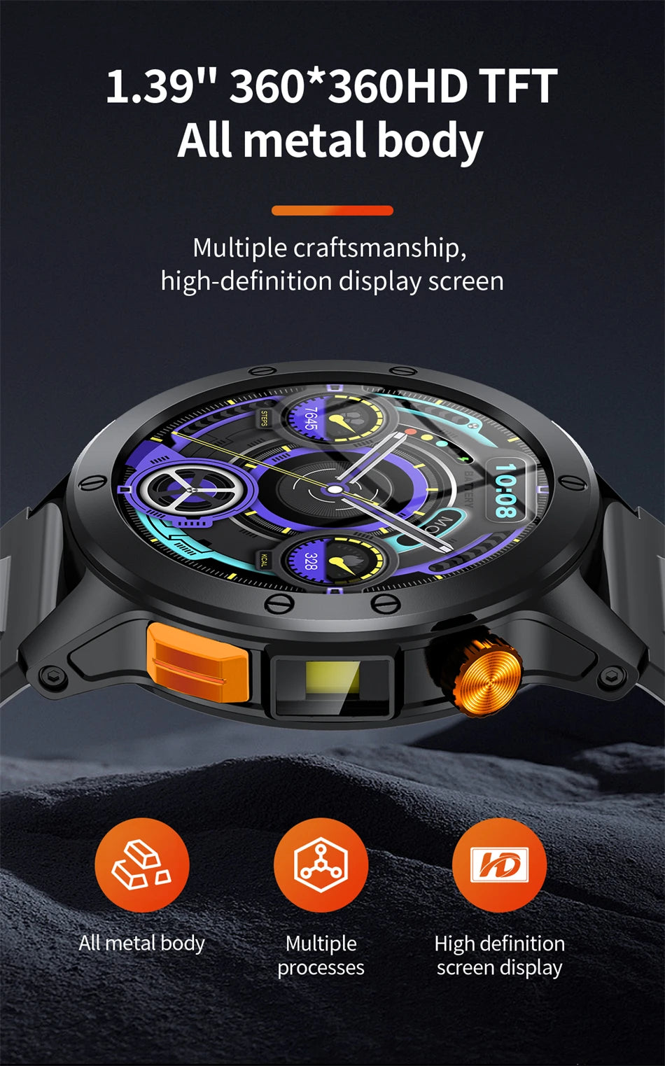 2024 Smart Watch Men Space Exploration HD Screen AI Voice Assistant Bluetooth Call Heart Rate Monitor SmartWatch For Android IOS