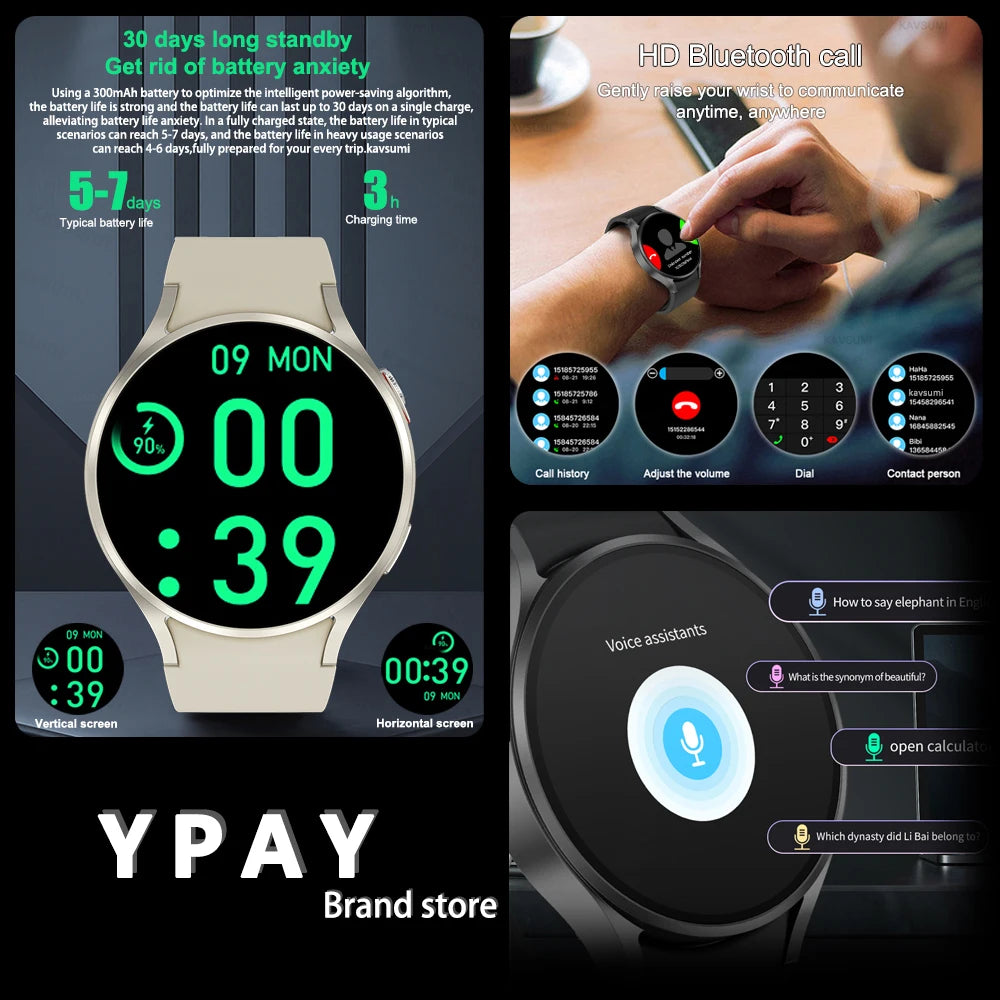 2024 New GPS Track Watch 6 Smart Watch Men Amoled HD Always Display Blood Sugar Sports Clock Voice Call Custom Dial Smartwatches