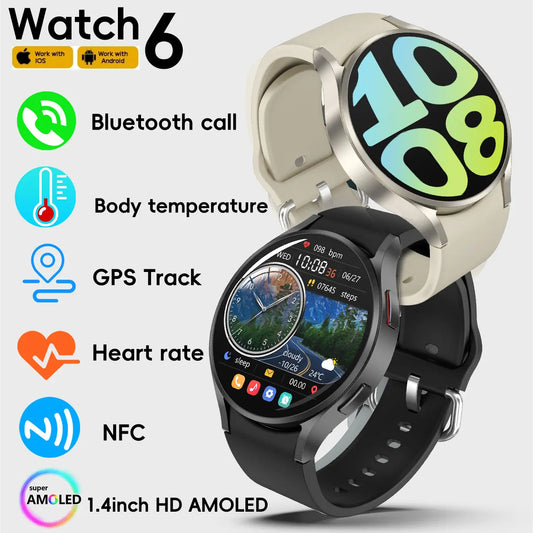 2024 New Smart Watch 24H Heart rate Health Monitor NFC GPS Tracker IP68 Sport Watch Men Women For Galaxy Watch 6 Smart watches