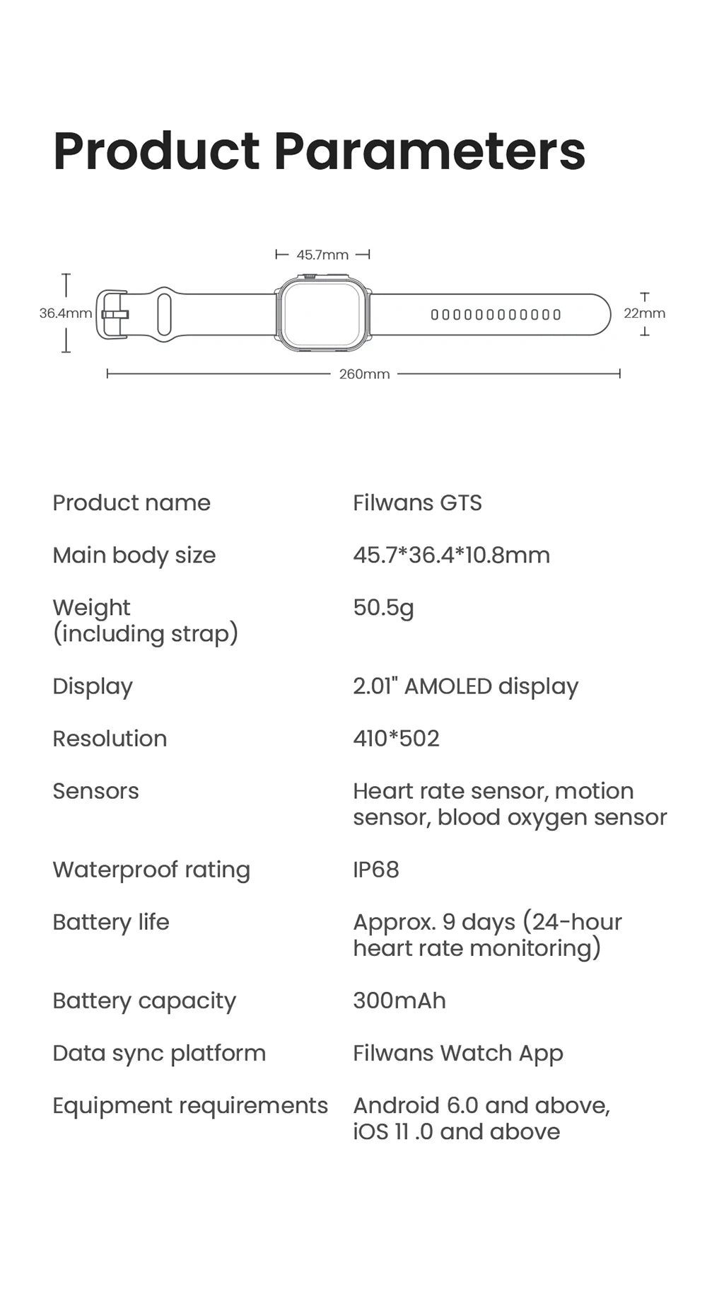 Filwans GTS Smart Watch 2024 Men Women IP68 Waterproof Swimming Sports Health Smartwatch AMOLED Display Watches Bluetooth Call