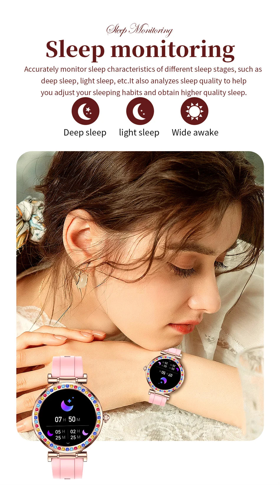 2024 New SmartWatch Women Watch Full Round Screen Sleep Monitor Fashion Activity Tracker Waterproof Smart Watch For Men Women