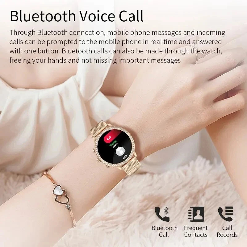 Fashion Luxury Smart Watch Women Bluetooth Call Blood Pressure DIY Custom Sport Fitness Waterproof  Smart watches For Women Gift