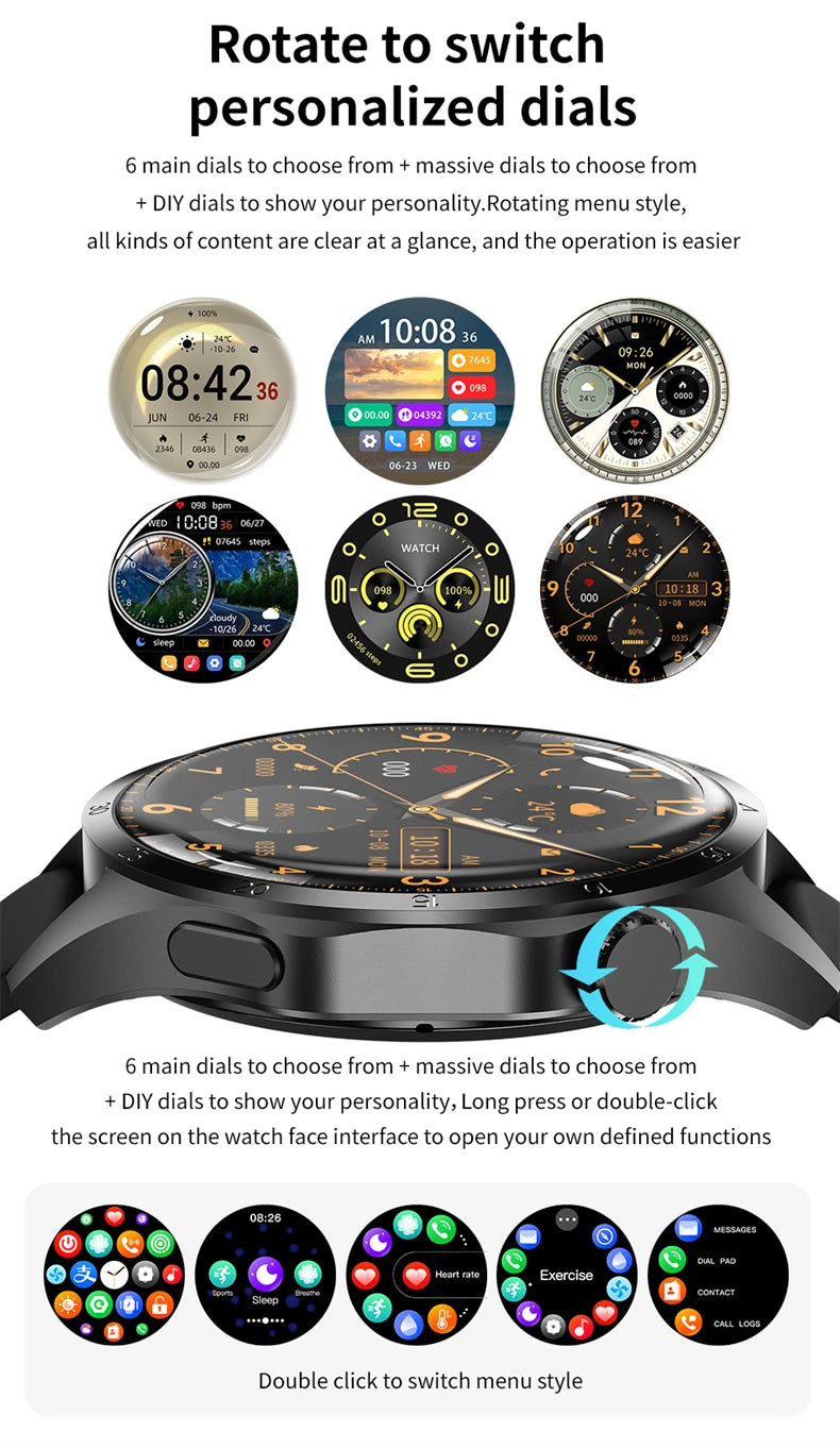 For Huawei Xiaomi Watch 4 PRO 2024 New GPS Sport Smart Watch Men AMOLED HD Screen IP68 Waterproof Bluetooth Call Smartwatch Man