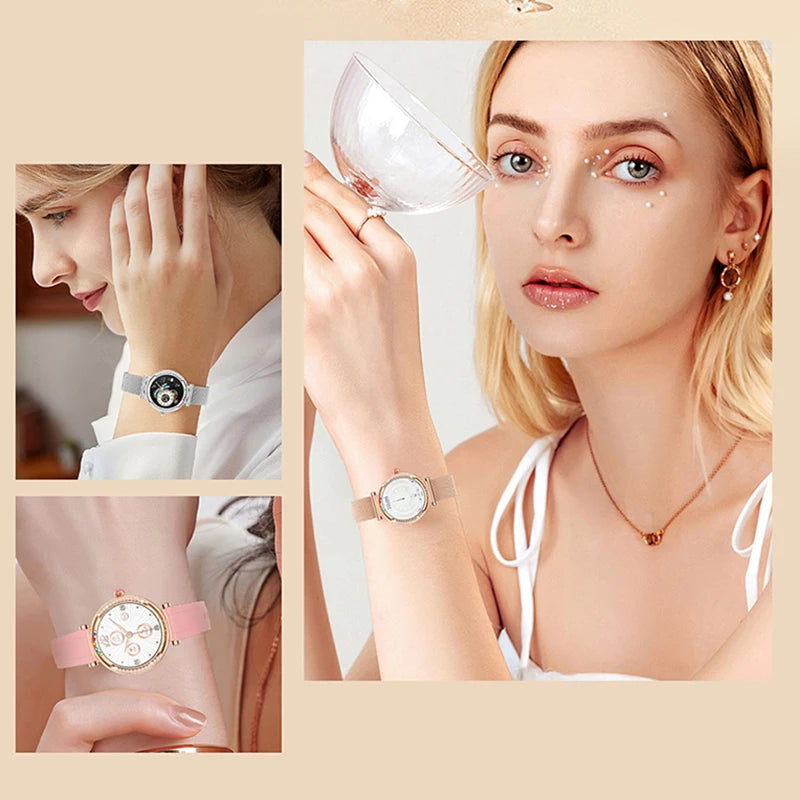 2024 Bluetooth Call Smart Watch Women Custom Dial Smartwatch For Android IOS Waterproof Music Watches Full Touch Bracelet Clock