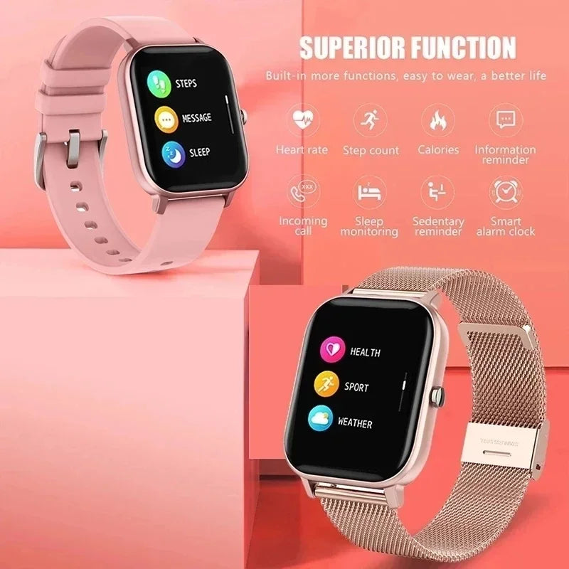 2024 New Smartwatch Women Men 1.69"Full Touch Bluetooth Call Fitness Tracker Heart Rate Monitor Blood Pressure Ladies Smartwatch