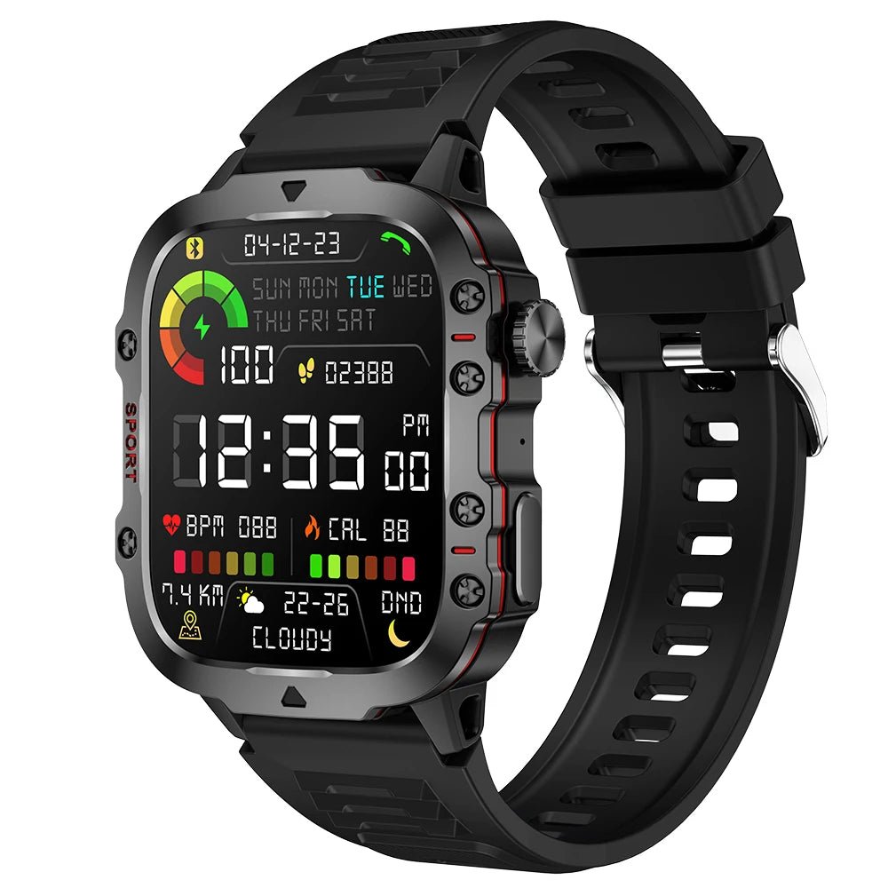 Smart Watch Men For Android IOS 3ATM Waterproof Outdoor Sport Fitness Tracker Heart Rate Monitor Bluetooth Call Smartwatch 2024