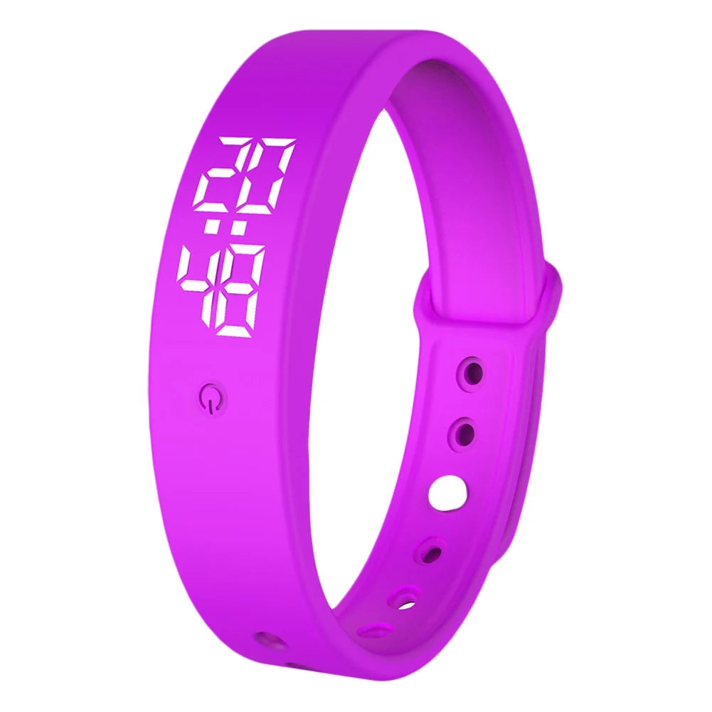 V9 LED Digital Smart Bracelet Clock Body Temperature Monitor Smart Band Wrist Watch Vibration Alarm Sports Wristband Smartband