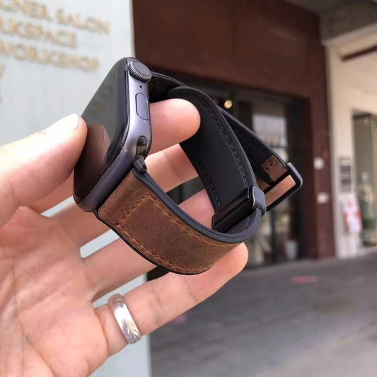 Leather Strap For Apple Watch Band 49mm 44mm 45mm 42mm 40mm 38 41mm Silicone Bracelet Correa iWatch ultra 2 Series 9 8 7 SE 6 5