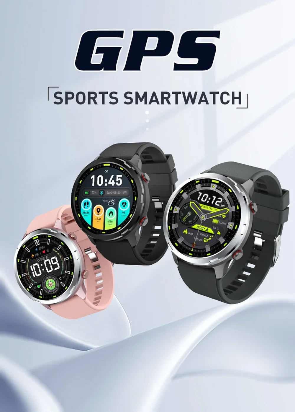 Built-in GPS Smartwatch 2024 Heart Rate Health Monitor Exercise Fitness reloj Outdoor Sports Compass Smart Watch for Men Women