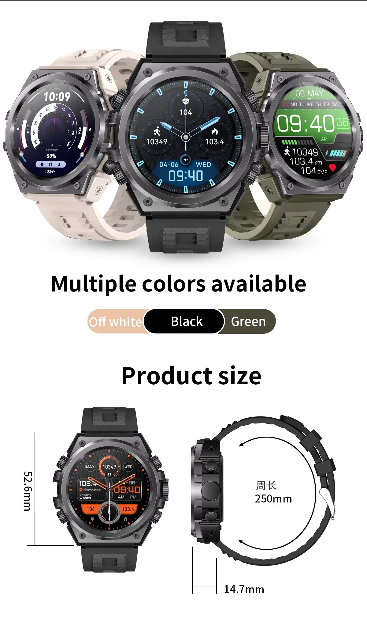 New 1.46" 360*360 HD Display 2024 Smart Watch Men Sport Bluetooth Call IP68 Waterproof Blood Pressure Fitness Tracker Smartwatch