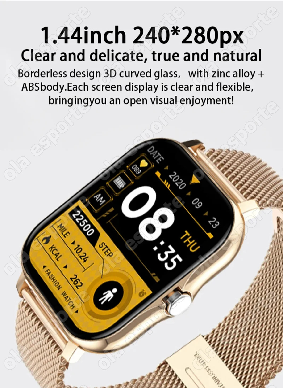 2024 New Smart Watch Android Phone 1.44'' Inch Color Screen Bluetooth Call Blood Oxygen/Pressure Monitoring SmartWatch Women Men