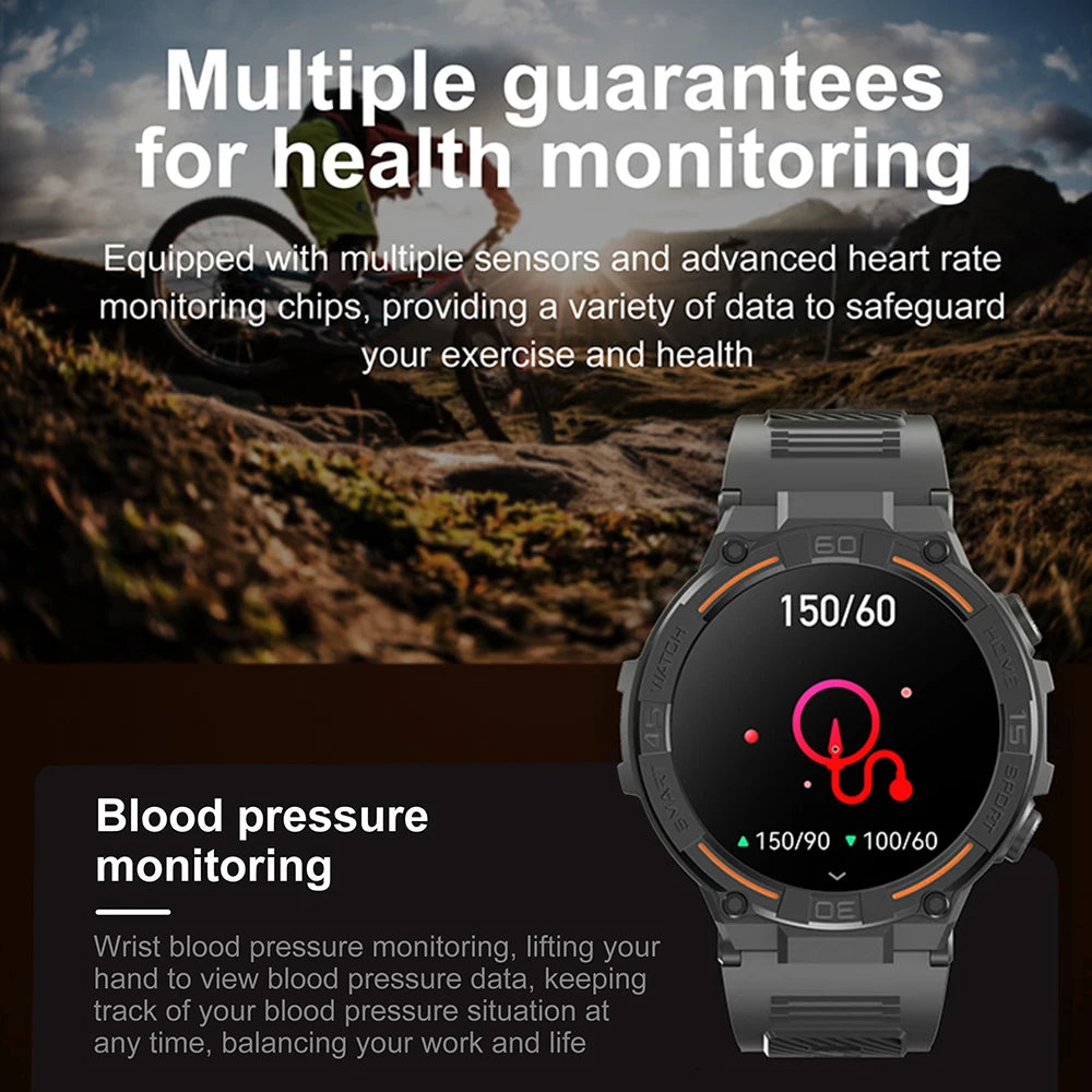 Sports Smart Watch Men 360*360 HD Display Heart Rate Fitness Tracker Waterproof Bluetooth Call Smartwatch 2024