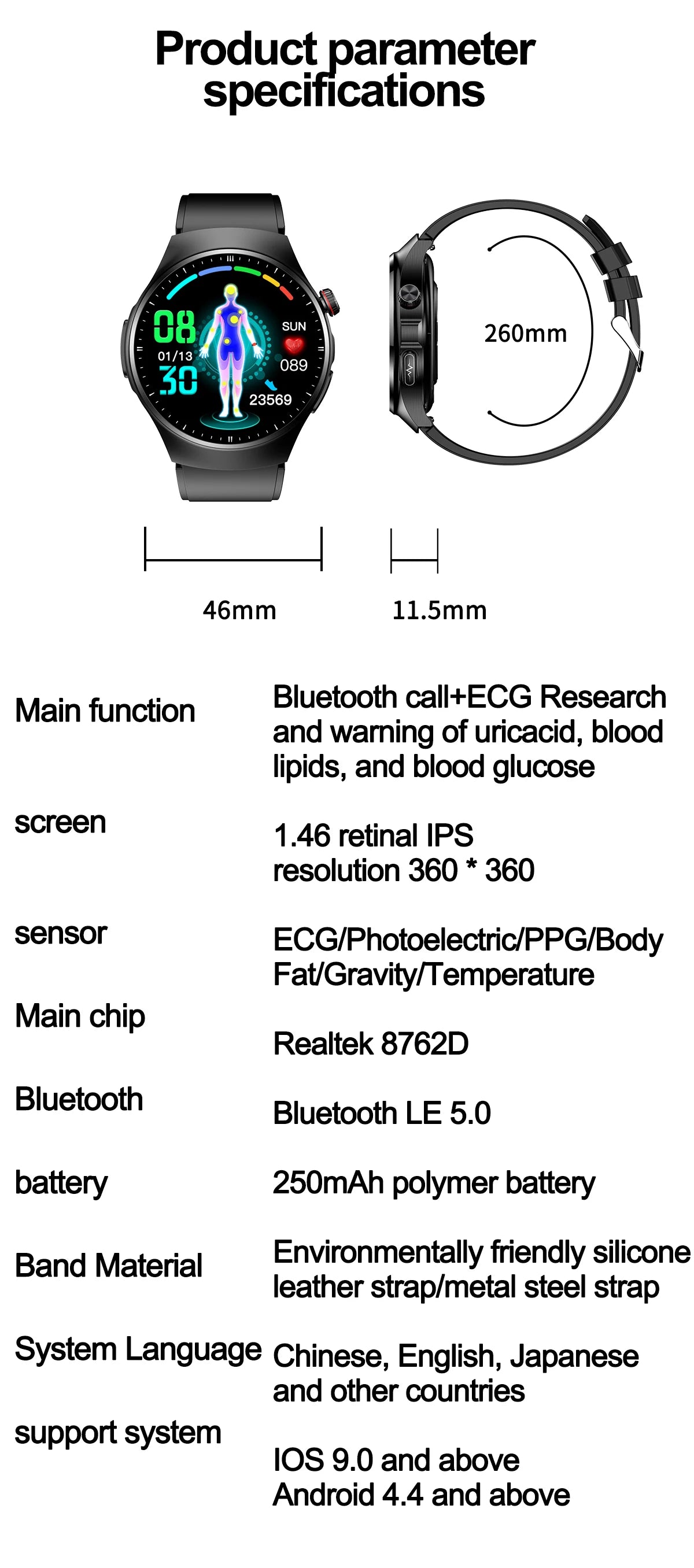 Smart Watch 2024 Bluetooth Call Health Data Monitor Activity Tracker Compatible With Android Apple Smartwatch For Men And Women