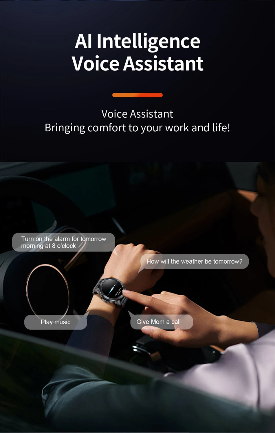 2024 Smart Watch Men Space Exploration HD Screen AI Voice Assistant Bluetooth Call Heart Rate Monitor SmartWatch For Android IOS