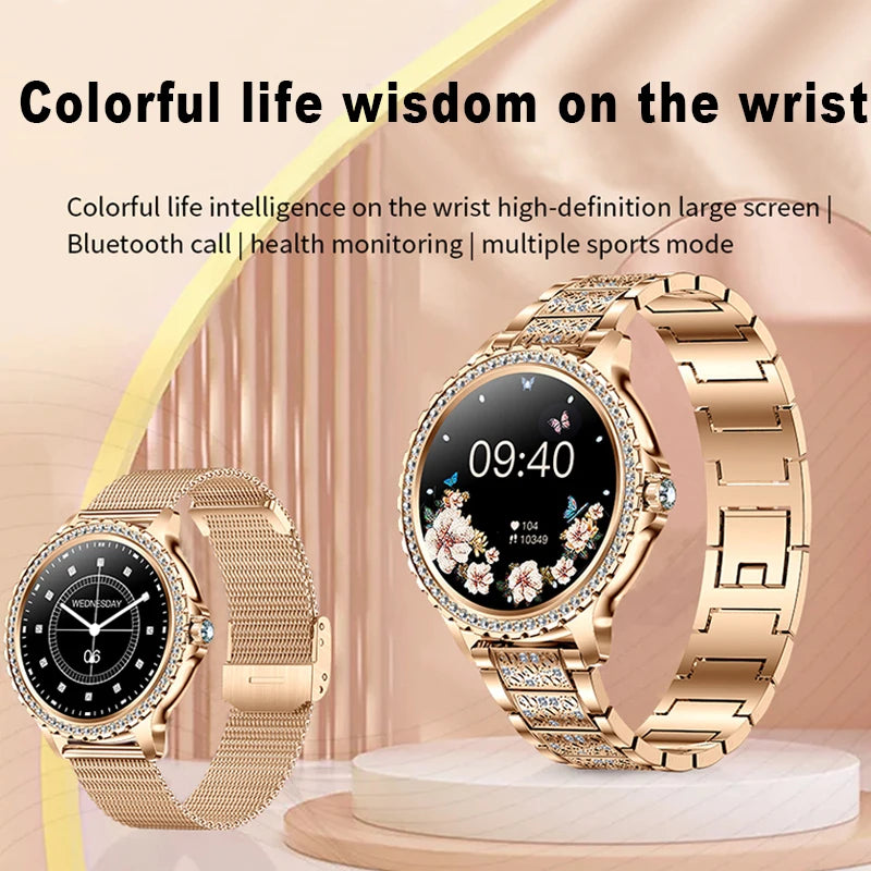 2024 New 360*360 HD Screen Diamond Bracelet Smartwatch Women Health Monitoring Waterproof Bluetooth Call Fashion Smart Watch Men