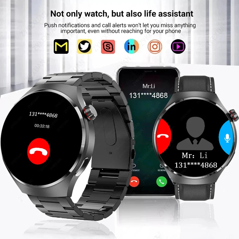 For Huawei GT4PRO Smart Watch Men Watch 4 Pro AMOLED HD Screen Bluetooth Call GPS NFC Heart rate BloodSugar SmartWatch 2024 New