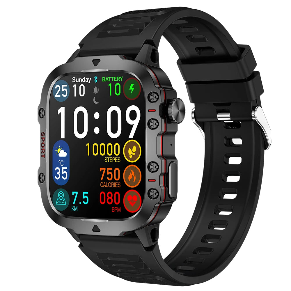 Smart Watch Men For Android IOS 3ATM Waterproof Outdoor Sport Fitness Tracker Heart Rate Monitor Bluetooth Call Smartwatch 2024