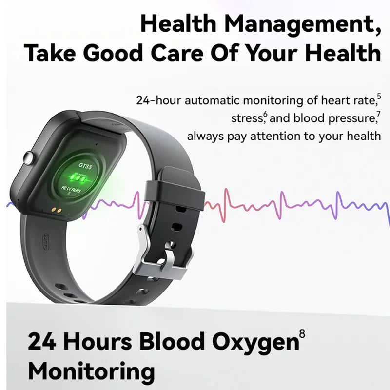 2024 New Xiaomi Smart Watch Men Women Heart Rate Blood Pressure Oxygen Full Touch Fitness Tracker Waterproof Sports Smartwatch