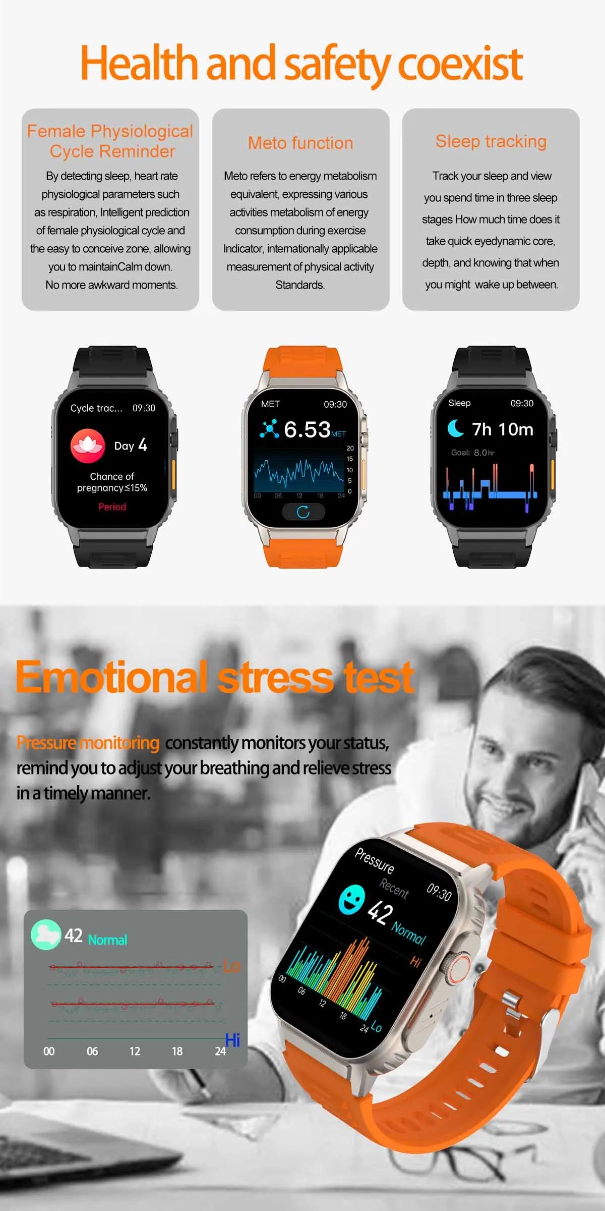 FILIEKEU 2024 Smart Watch Men  Waterproof Fitness Tracker Music Control Smartwatch Man Casual Silicone Smartwatch Men