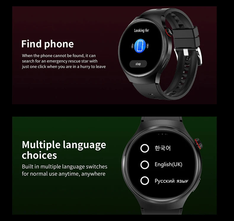 2024 Smart Watch Men Watch 4 Pro AMOLED 1.46 inch HD Screen Bluetooth Call Health Monitoring Smartwatch Sports Magnetic charging