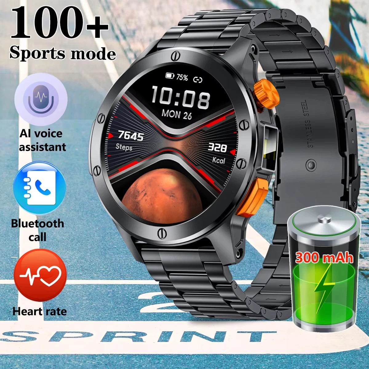 LIGE New Men Smart Watch HD Display Wireless Call Outdoor Sport Step Watch For Andrio ios Heart Rate Monitor Man Smartwatch 2024