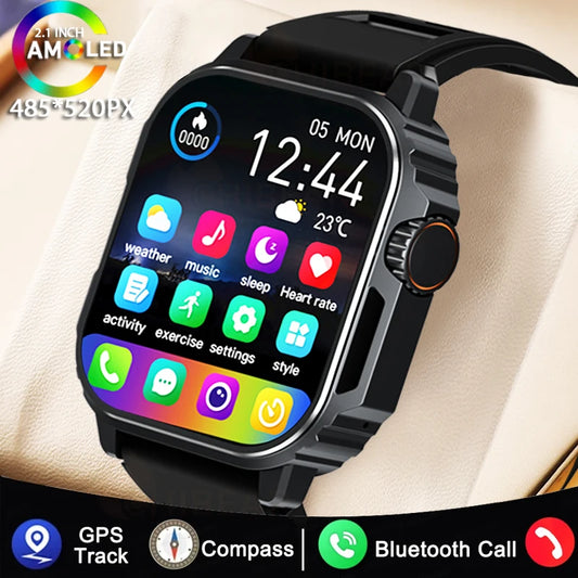 NFC GPS Sports Track Military Outdoor Smart Watch Men Women AMOLED Screen Compass Siri Voice Bluetooth Call Smartwatch 2024 NEW