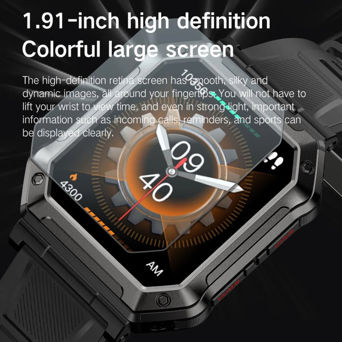 2024 NEW Military Smart Watch for Men (Answer/Make Call), 1.91 Inches HD Display Outdoor Tactical Sports Rugged Smartwatch