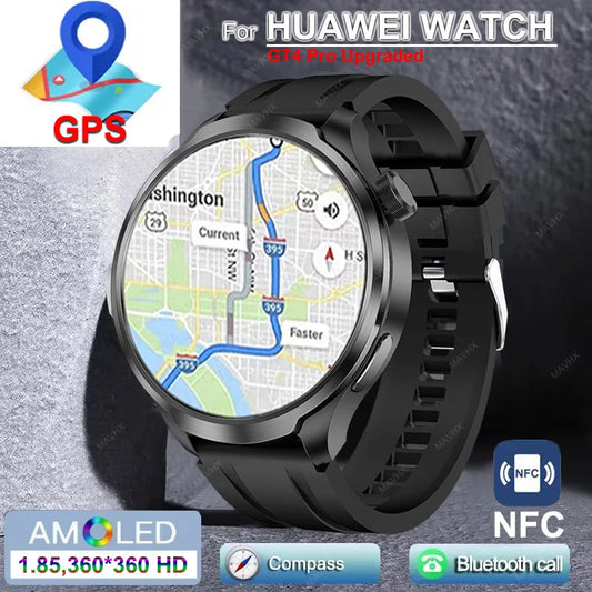 For Huawei Xiaomi GPS Smart Watch Men AMOLED HD Screen Bluetooth Call NFC IP68 Waterproof Watches Heart Rate Smartwatch 2024 New