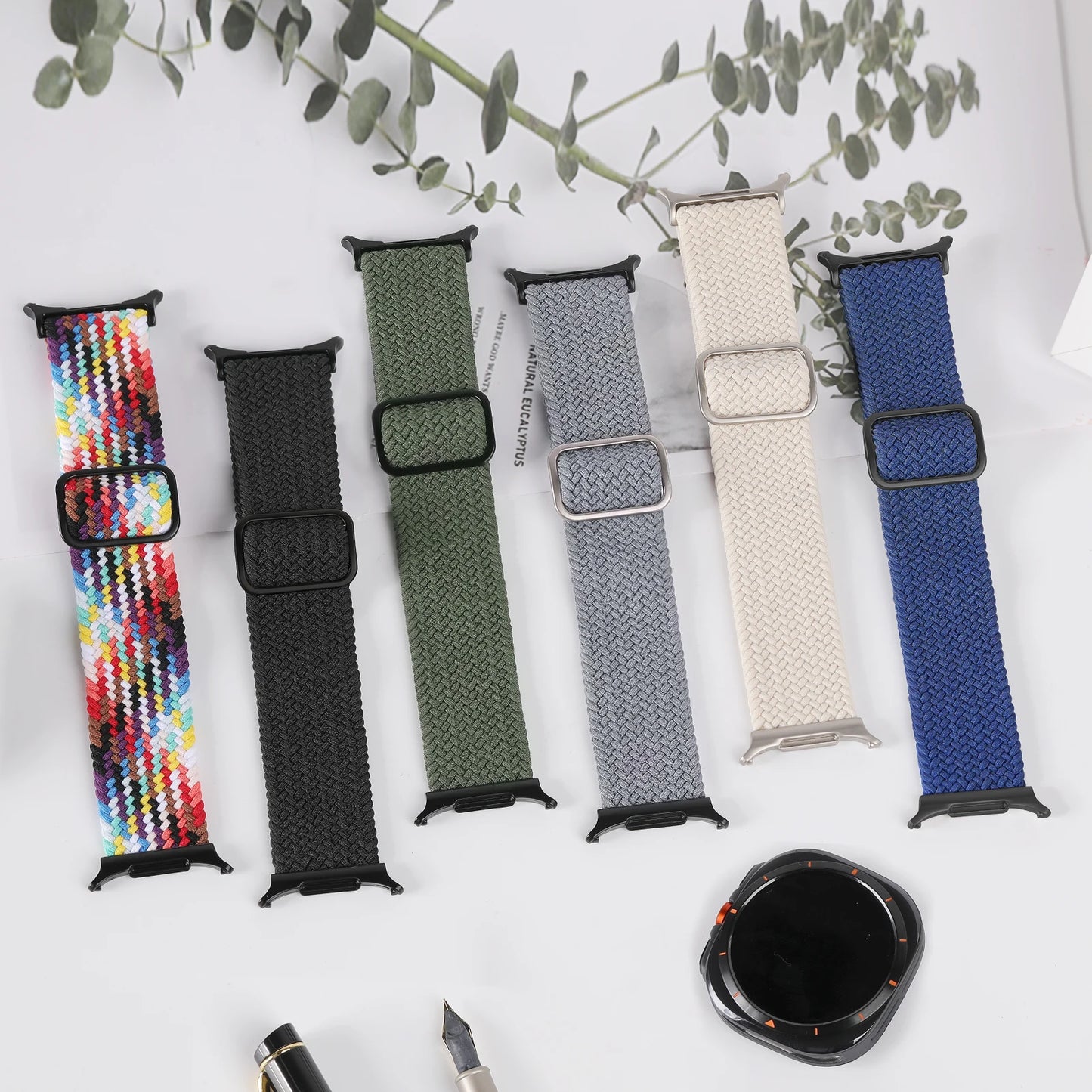 Braided Loop For Samsung Galaxy Watch 7 Ultra Band 47mm Adjustable Metal connector Nylon bracelet Galaxy watch Ultra Strap 47 mm