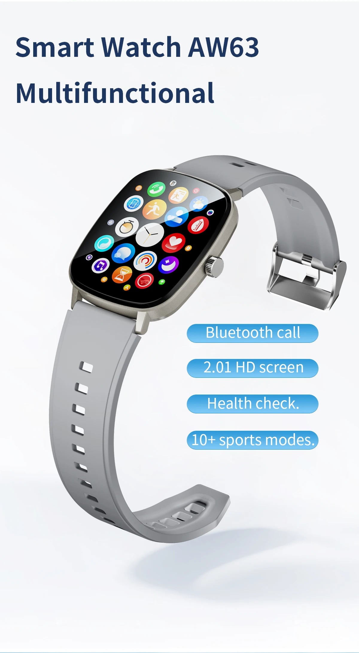 2024 New Smartwatch Men Women Sport Wrist Fitness Bracelet 2.01inches Bluetooth Call Messages Rememding