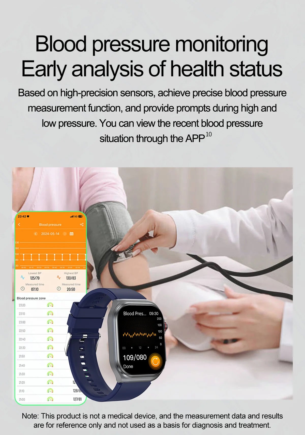 2024 New Medical Grade Smart Watch Men Blood Sugar Lipids Uric Acid Watches ECG AI Voice Health Clock Bluetooth Call  Smartwatch