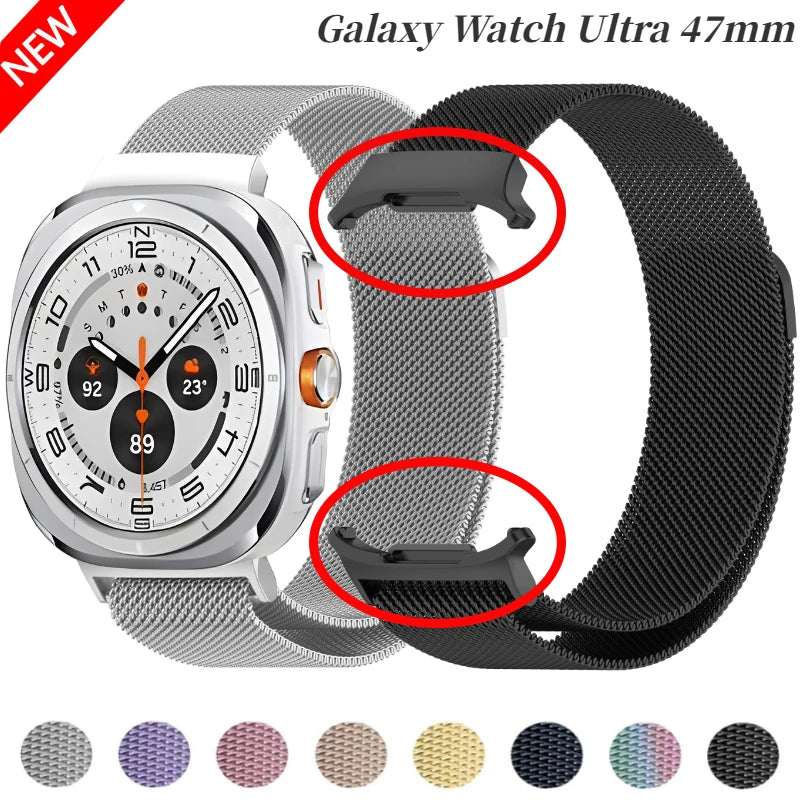 Milanese Loop Magnetic Strap For Samsung Galaxy Watch 7 Ultra 47mm Metal Statinless Steel Bracelet Galaxy Watch Ultra 47mm Band