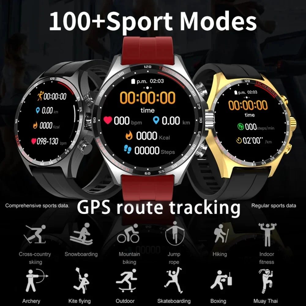 NFC Smart Watch Men AMOLED HD Screen Sport Watches Women Bluetooth Call GPS Tracker Compass IP68 Waterproof Smartwatch 2024 New