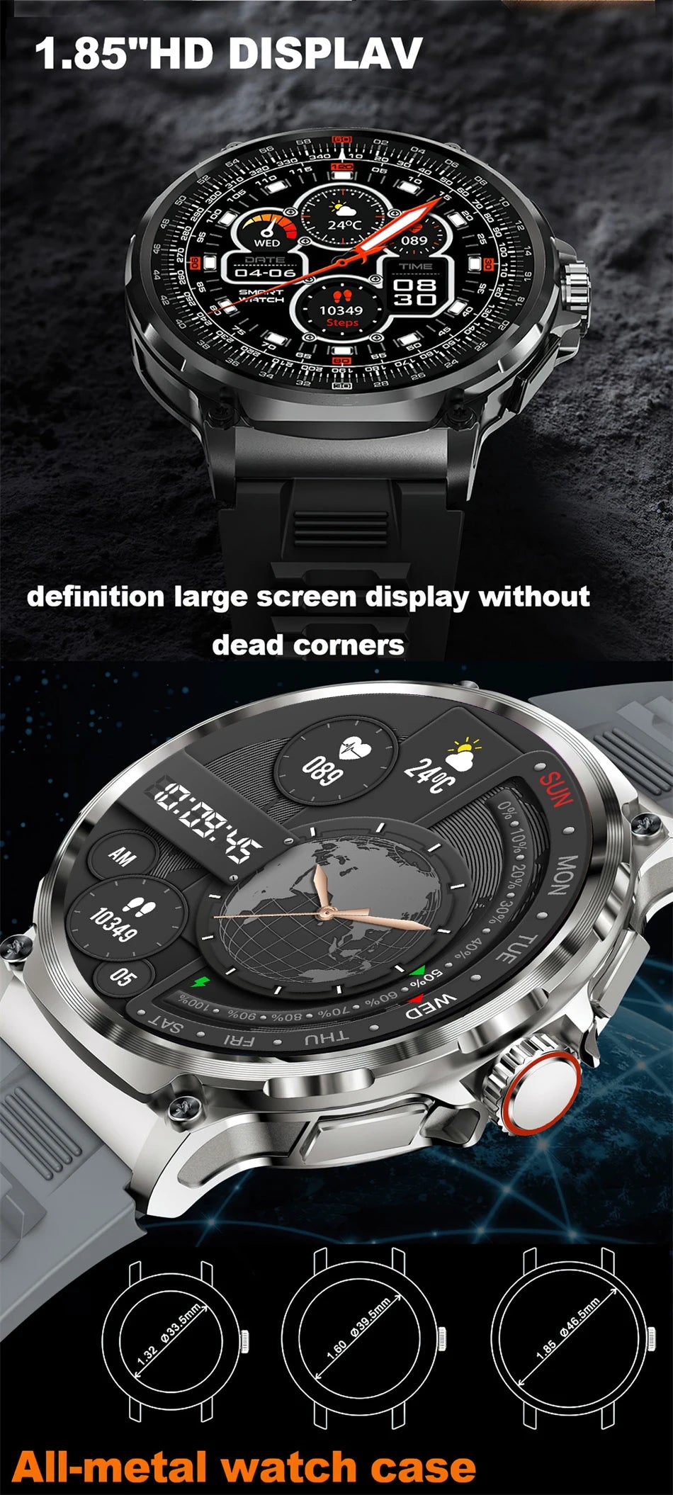 2024 New 1.85" Ultra HD Bluetooth Call Smart Watch Men GPS Track 710mAH Battery 400+Dial Waterproof Smartwatch For Huawei Xiaomi